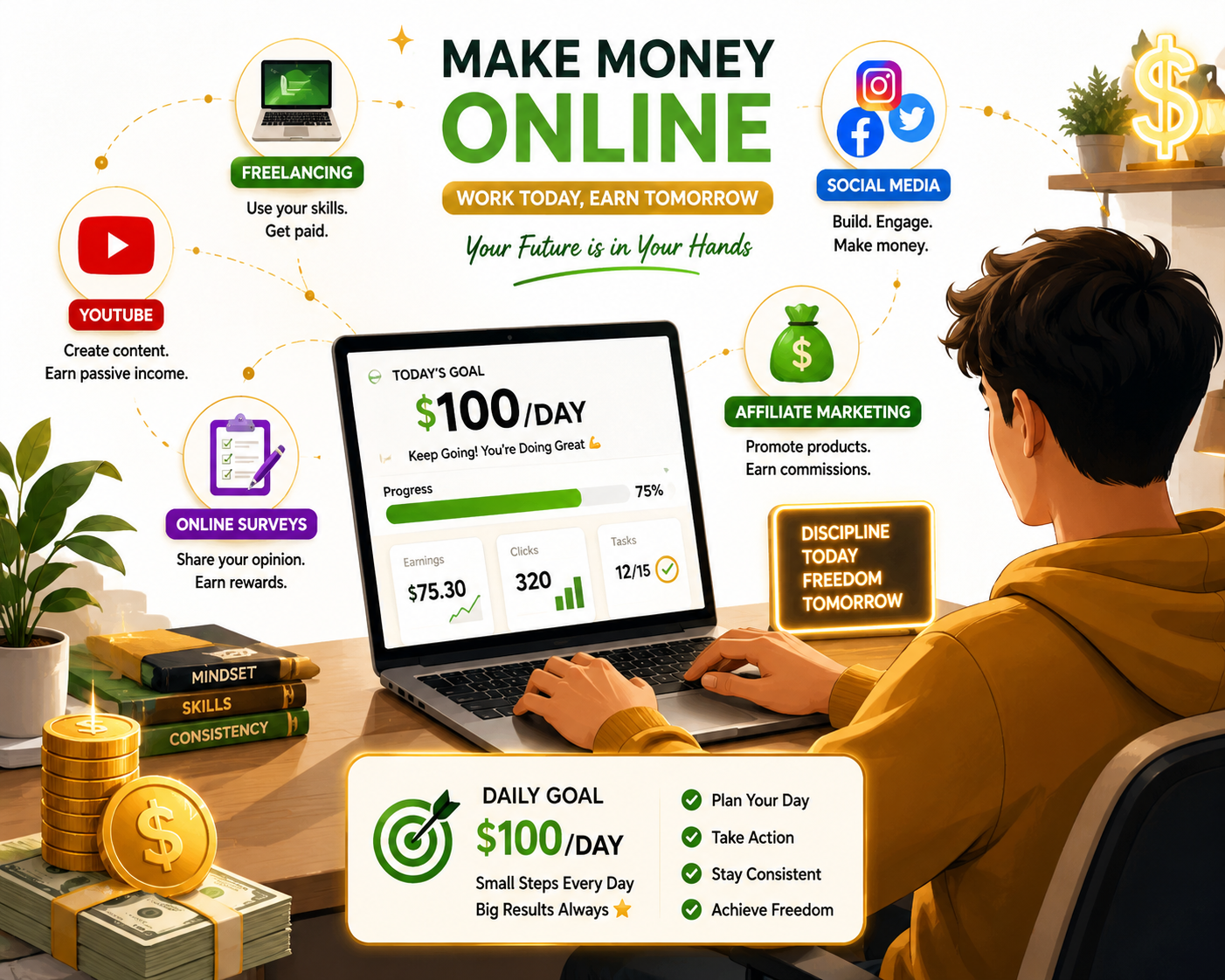 Earn money online $100 a day without investment Earn money